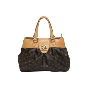 LOUIS VUITTON Monogram Botie handbag brown Beige Tan leather